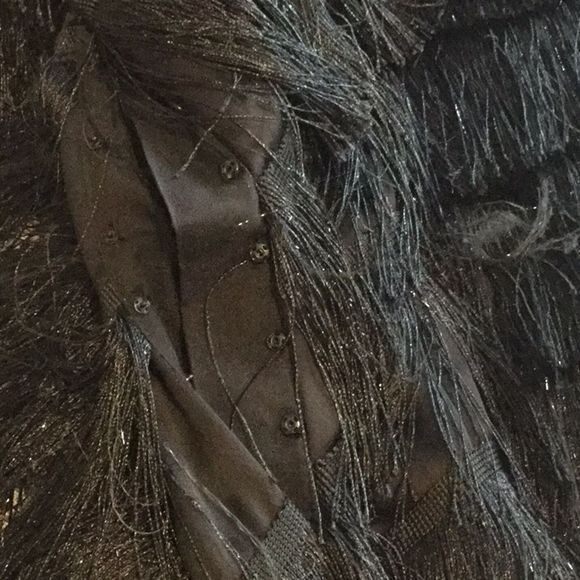 HALSTON Sleeveless High-Neck Fringe Slip Cocktail - Picture 8 of 8